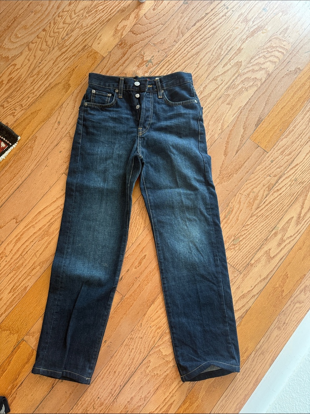 Zara Women's Dark Blue Straight Jeans